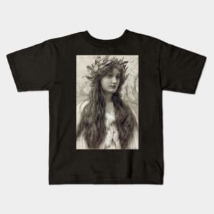 Maiden with a Laurel Wreath, Henry Ryland (1856-1924) Kids T-Shirt